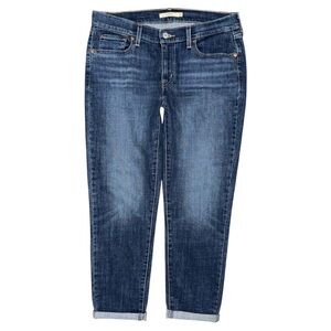 Levi’s Boyfriend Jeans Women’s Size 29 x 27 Dark Wash Mid Rise Stretch Denim
